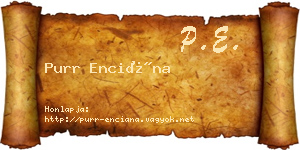 Purr Enciána névjegykártya